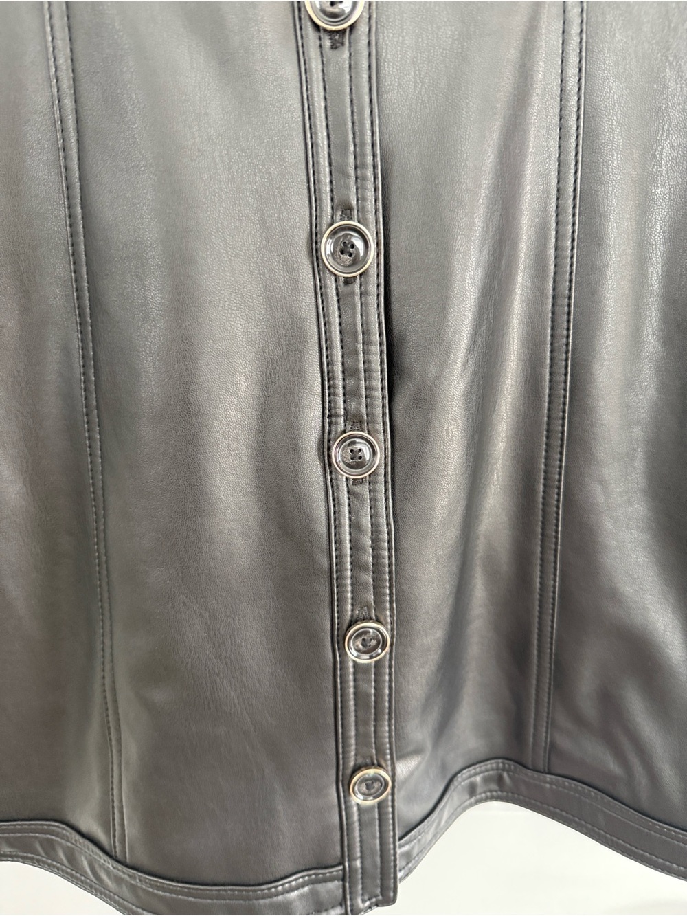 Veronica Beard Black Leather Button-Front Dress 12 NWT - Picture 4 of 9